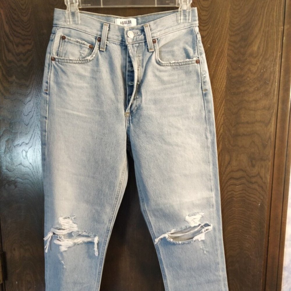 Agolde Jeans Womens Size 25 (26x25) Riley High Rise Straight Crop In Clear Skies